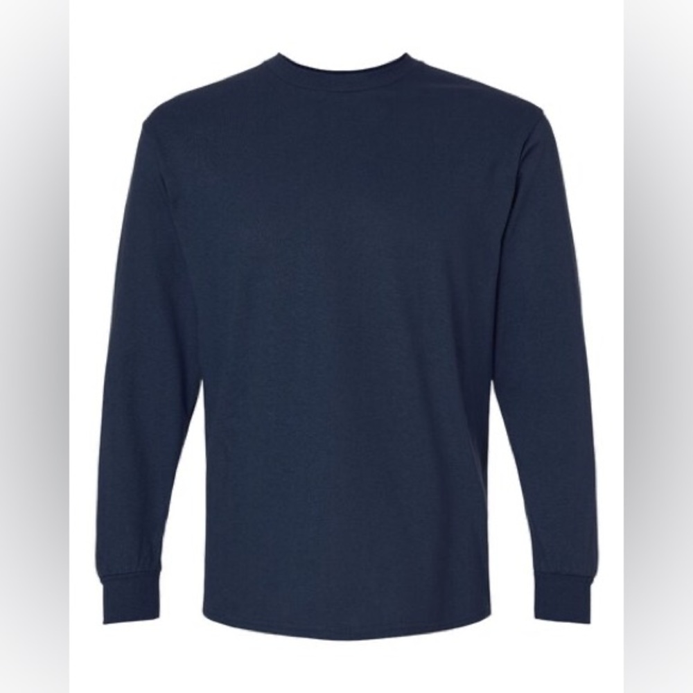 Gildan Ultra Cotton Long Sleeve Navy Blue Men’s T-Shirt Sweatshirt Size S